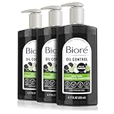 Biore Deep Pore Charcoal Face Wash, Daily Facial Cleanser for Dirt & Makeup Removal, for Oily Skin, 6.77 Oz, Pack of 3