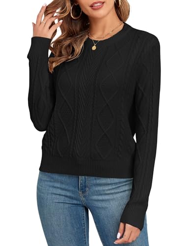 ZAFUL Christmas Sweaters for Women Snowflake Reindeer Long Sleeve Crewneck Oversized Sweater Fuzzy Knitted Pullover Tops