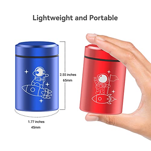 2 Pack Portable Aluminum Storage Jar,Airtight Smell Proof Container,Stash Jar with Screw-Top Lid Lock Odor,Double Sealed Airtight Jar,Multipurpose Container for Herb Spices,Coffee & Teas