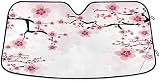Parasol para coche con diseño de flor de cerezo rosa, 130 x 70 cm