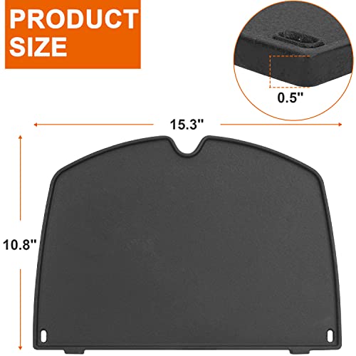 Image of 6559 Cast Iron Cooking Griddle for Weber Q200 Q220 Q240 Q260 Q2000 Q2200 Q2400 Series Gas Grills Accessories, 15.3 inch x 10.8 inch x 0.5 inch