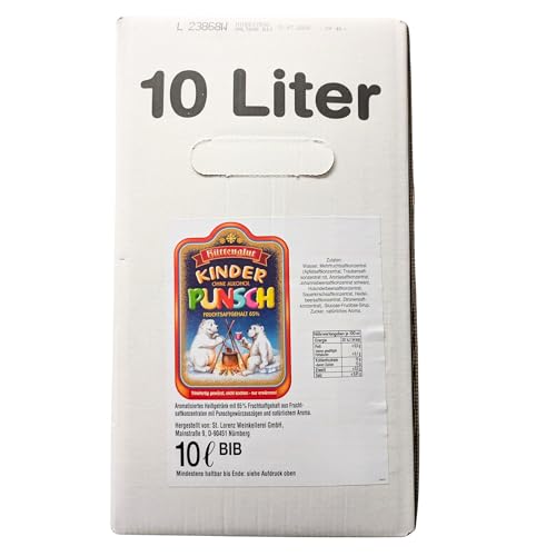 Kinderpunsch 10l ALKOHOLFREI Winterpunsch 1x 10 Liter Bag in Box für Kinder Familienfeiern oder Weihnachtsmarkt Wintergetränk mit 65% Fruchtsaftgehalt & HLKauf-Block