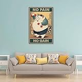 Zoom IMG-1 funny cat workout wall art