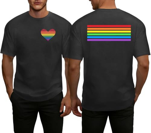 Image of Ithalt Pride Tank Top for Women LGBT Rainbow Flag Shirt Love Heart Graphic Tee Lesbian Gay Pride Sleeveless Vest