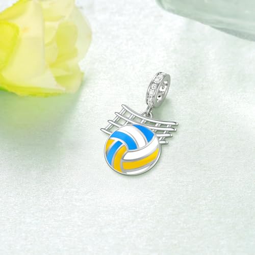 Image of Sport Charm for Women 925 Sterling Silver Sports Charms for Bracelets Sports Balls Jewelry Gifts for Women