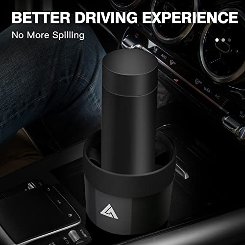 Aujen Cup Holder Expander For Car - Car Cup Holder Expander With An Adjustable Base, All Purpose Car Cup Holder Car Accessory For Bottles And Cups With A Diameter Of 2.8"-3.8" & Handle Width≤1.02" #TOP1