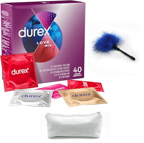 Durex aufregendes Erotik-Set mit Love Mix Kondomen 40 Stück & Accessoirces für Paare