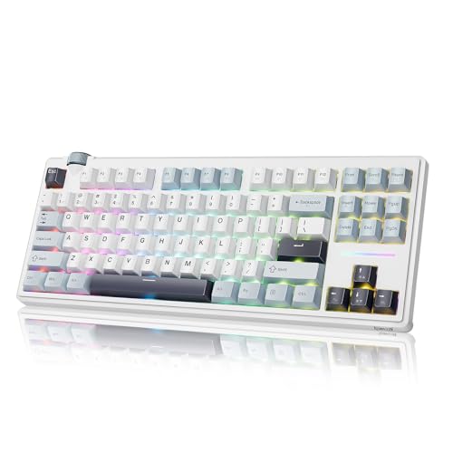 Image of Redragon K716 Wireless Mechanical Keyboard with Knob, Gasket Gaming Keyboard in TKL Layout, Hot swap Pre-Lubed Switches, RGB Backlight, for PC /Mac (White)