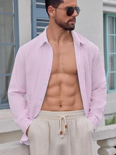 Image of Lymio Men Shirt || Striped Shirt for Man || Full Sleeve || Casual Style (Packs Also Available) (Crush-Lining-New)