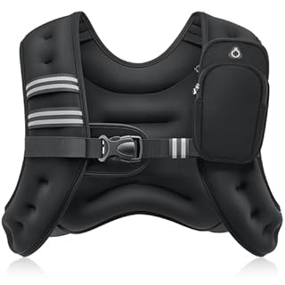 ZELUS Weighted Vest, 5.4kg Weight Vest with Reflective Stripe for Workout, Strength Training, Running, Fitness, Muscle Building, Weight Loss, Weightlifting, Black