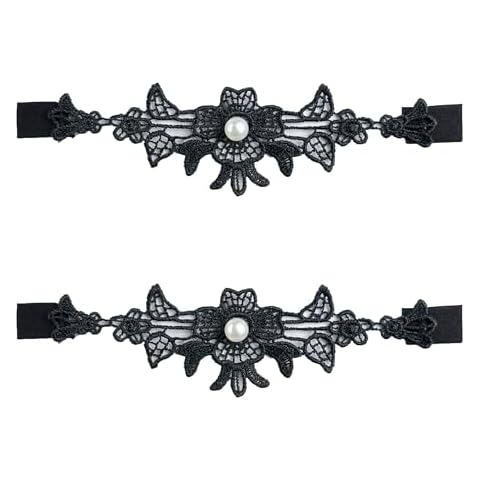 YunPeng Wedding Lace Garters Bridal Stretchy Floral Garter Set 2 Pieces Black Cover