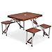 Giantex Portable Folding Picnic Table with Seating for 4 Garden Party Camping Time Design (Brown)