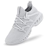 Pujcs Womens Tennis Shoes Slip On Memory Foam Lightweight Casual Sneakers for Gym Travel Workout Shoes Light Gray Size 8