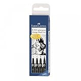 Faber-Castell 167132 - Set de stylos à encre noire, 4 stylos, pointes...