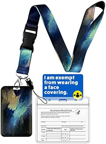 Aocar Lanyard with Hard Card Case, Neck Strap with ID Badge Holder for Keys Phone Wallet (Rainbow)