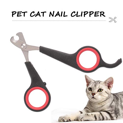 Festnight 3PCS Profissional Pet Cat Nail Clipper tesoura de aço inoxidável para animais Gatos (Multi