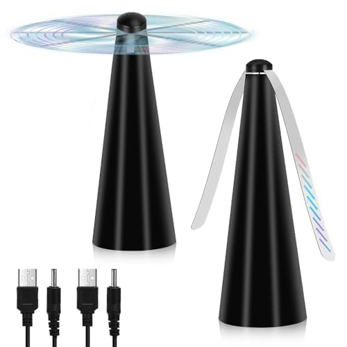 BNGXR Ventilador Repelente de Moscas, 2PCS Protectores de Moscas Antimoscas, Plegable Fly Repeller, Recargables Ventilador Antimoscas para Hogar Jardín o terraza