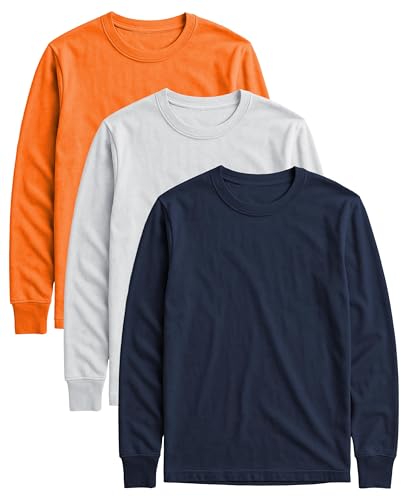 Andrew Scott Long Sleeve T-Shirt Pack | Ultra Soft 100% Cotton Color Crew Neck Tees | Multi Packs & Colors