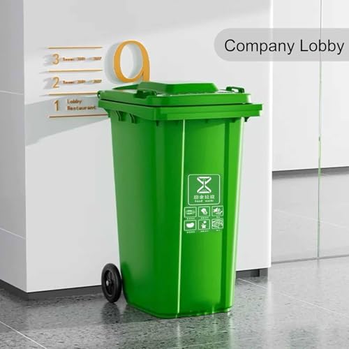 Cubo de basura comercial resistente con ruedas para zonas de exterior 5