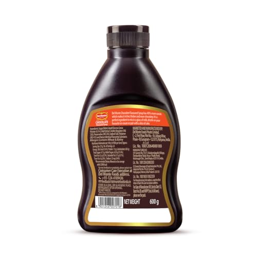 Image of Del Monte Chocolate Flavoured Syrup | 600gm Bottle | 40% More Cocoa| Rich Chocolate Flavour, Thick Texture (Pack of 3)