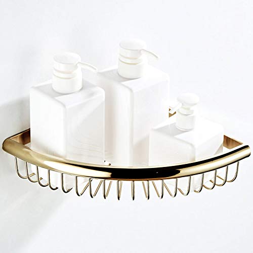 TXGJWRA Modern Brass Corner Shower Caddy with Floating Shelves Multi Functional Bathroom and Kitchen Organizer Rack for Cosmetics