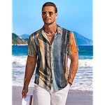COOFANDY Men's Hawaiian Shirt Short Sleeve Floral Button Down Shirts Tropical Holiday Beach Shirts - Image 2