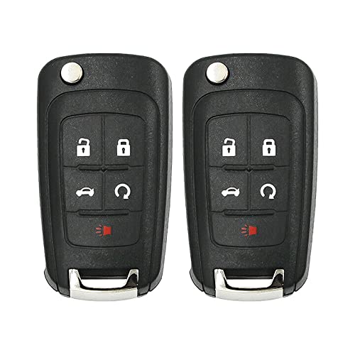 Key Fob Replacement for Chevy: 2013-2016 Malibu,2012-2017 Sonic, 2011-2016 Cruze, 2010-2016 Camaro, 2010-2017 Equinox, 2014-2019 Impala, Buick GMC,Keyless Entry Remote Control OHT01060512, Pack of 2