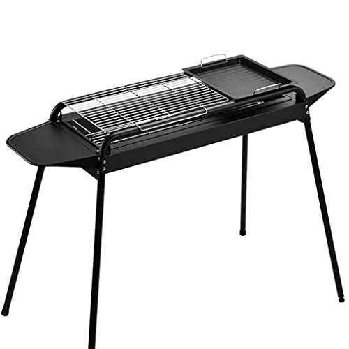 Holzkohle-Grill,Edelstahl Multifunktions-Grill Removable Haushalt BBQ Auto Tragbares Picknick Tool Camping-Strand-Party BBQ-Werkzeug,Schwarz,77