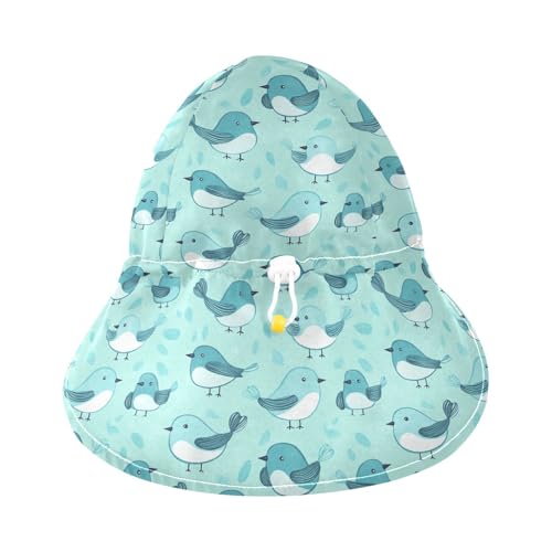 Cartoon Cute Bird Turquoise Toddler Sun Hats Toddler Boy Beach Bucket Hat Baby Girls UPF 50+ Protection Adjustable Travel Essentials3