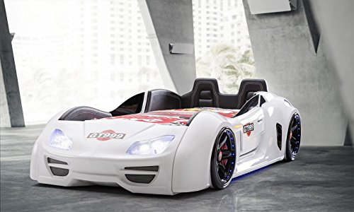 Lit de voiture GT999 Extreme blanc complet avec portes LED