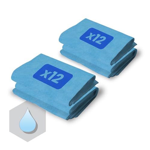 BLANCO PLATA Pack de 2 recambios para mopa de Microfibra 20x60cm (24 mopas en Total), Limpia y abrillanta Solo con Agua. Se Puede Utilizar también en seco. Todo Tipo de Suelos