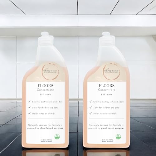 naturally it's clean Floor Enzyme Floor Cleaner | 24 Gallon Rinse Free Concentrate | 2 Pack
