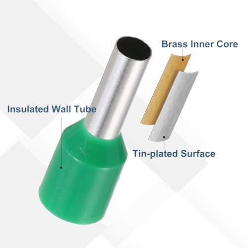 Terminales de crimpado AWG12 VE40-09 MECCANIXITY de cobre con aislamiento kit de 1000 unidades 5