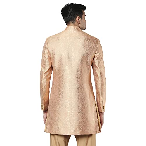 Image of Ethnix Men's Poly 67% /Viscose 33% Jaquard Indowestern Jacket