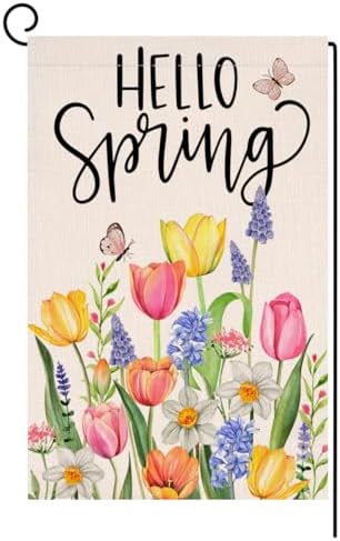 Amazon.com: BLKWHT Spring Cat Garden Flag 12x18 Vertical Double Sided ...