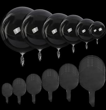 55pcs Bobo Balloons, 6 Sizes Transparent Bubble Balloon, Clear Bobo Balloons Different Sizes for Baby Shower Wedding Birthday Christmas Indoor Outdoor Party Decoration 8/11/18/20/24/36"