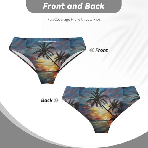 Mens Sexy Bikini Swimwear Tropical Sunset Print Triangle Swim Trunks Comfortable And Breathable Underwear (S-3xl)4