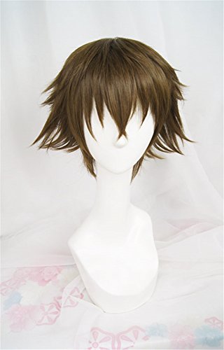 LanTing HAKATA TONKOTSU RAMENS von cosplay perücke Herren kurz cosplay Wig perücke karneval fasching Halloween Party, Braun