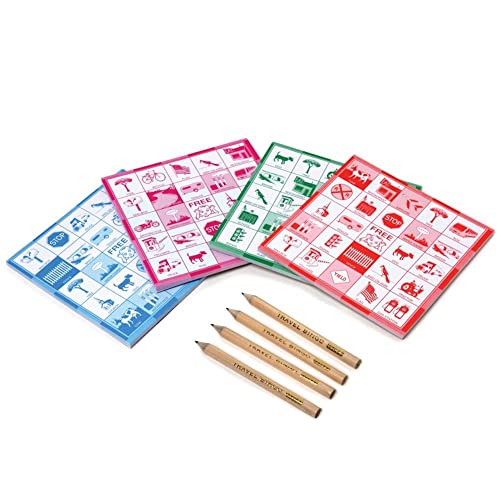 Image of eeBoo: Travel Bingo for Kids Ages 5+, Car Game with 4 Pads & Pencils That Makes Road Trips Fun & Builds Observation Skills