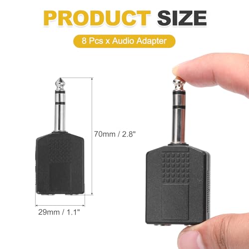 Adaptador de cable TRS 6.35mm macho a 2x 6.35mm hembra miniatura 2