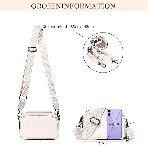 Umhängetasche Damen, Echtes Leder Klein Crossbody Bag Damen Handytasche zum Umhängen, Moderne Handtasche Taschen mit Breitem Schultergurt, Tasche Damen Tägliches Arbeiten, Einkaufen, Reisen. – Bild 3