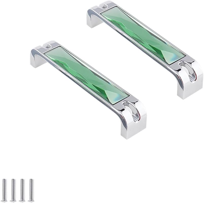 – 2 Pieces Crystal Drawer Knobs Cabinet Handles Cupboard Pull Crystal Glass Drawer Pull Handles for Cabinet Kitchen Wardrobe Dresser Door Knobs 128mm