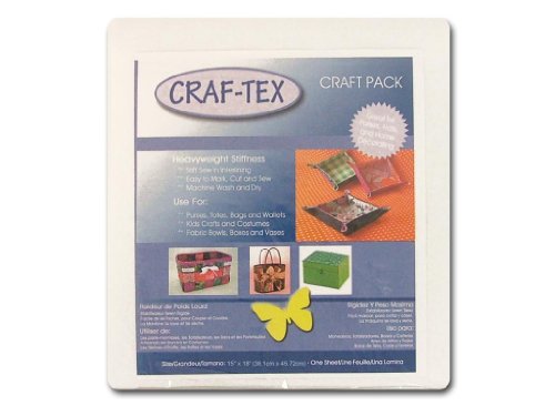 Bosal Craft-Tex Plus Stiff Nonwoven Double-Sided Fusible Notion, White (Packaging May Vary)