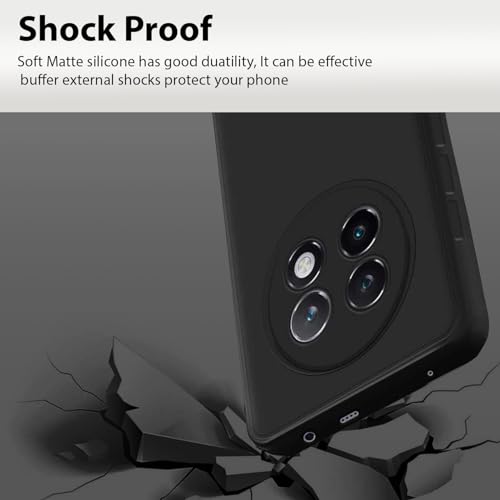 Image of LIRAMARK Silicone Soft Back Cover Case for Realme 13 Plus 5G / Realme P1 Speed 5G (Black)
