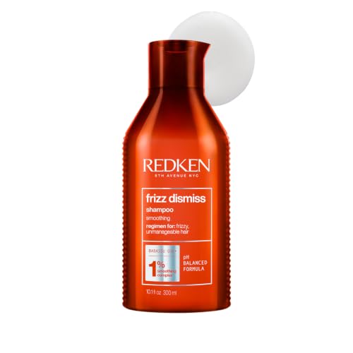 Image of Redken Frizz Dismiss Shampoo With Smoothening Complex, 300 ml | Professional pH Balancing Shampoo for Dry & Frizzy Hair | Smoothens Hair, Adds Shine & Manages Frizz | For Men & Women