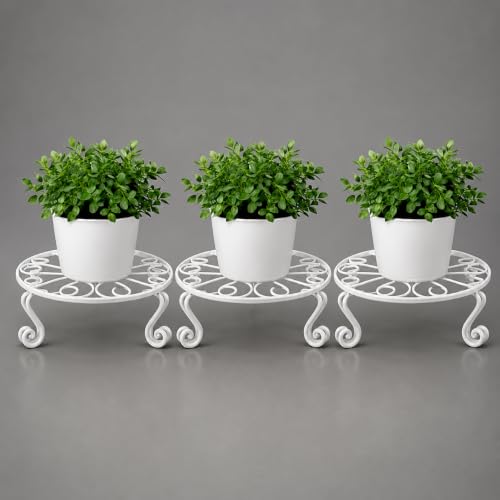 Image of Kundi Iron Plant Stand | Rust-Proof Flower Pot Holder for Indoor & Outdoor Use | Strong Metal Gamla Stand