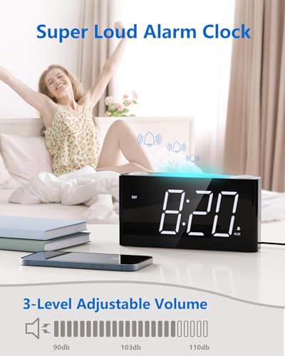Digital Alarm Clock for Bedroom, Large Screen with 7 Color Night Light - Image 3