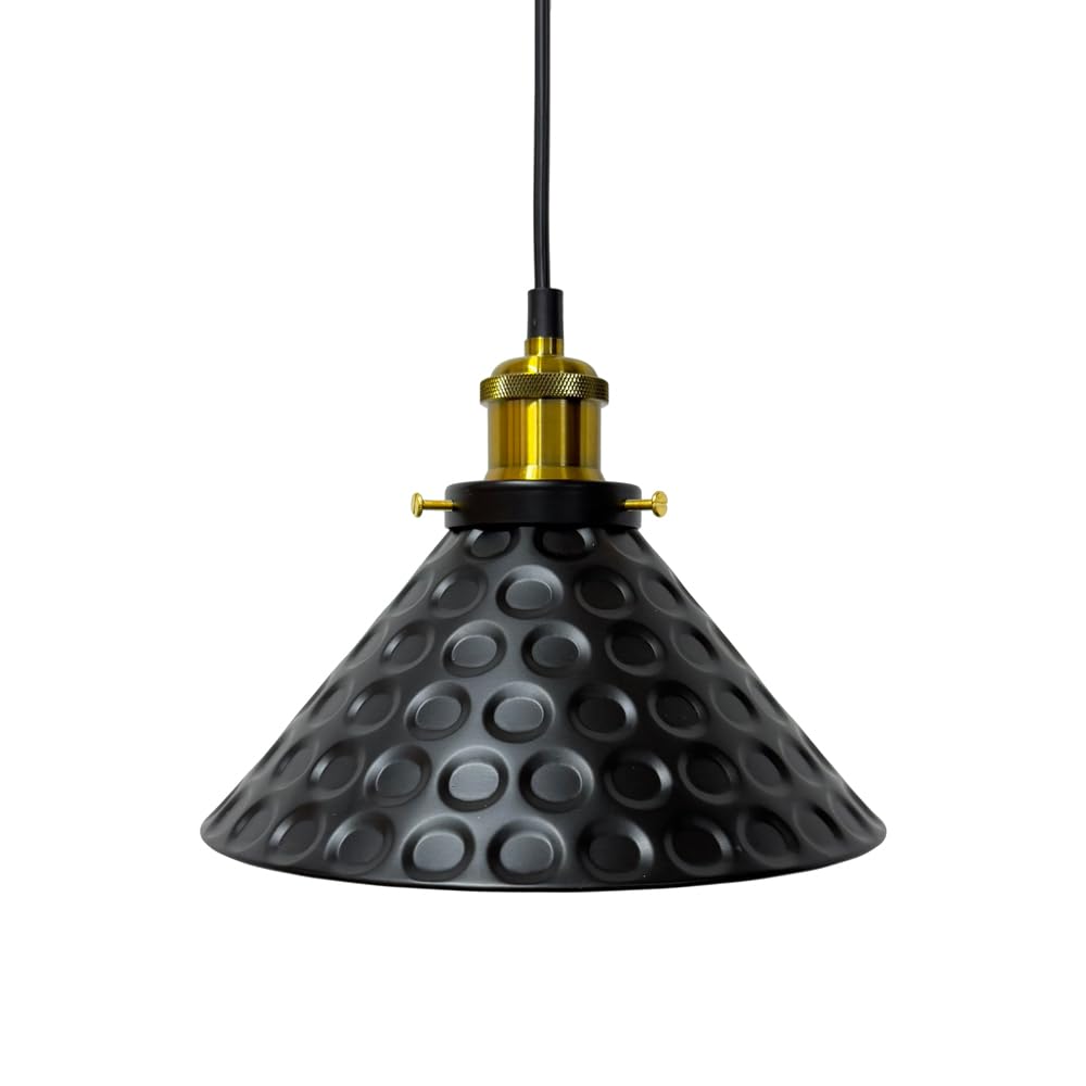 Photo 1 of Huixiangyun Industrial Pendant Light, Black Pendant Light Fixtures, Vintage Kitchen Island Light, with Black Metal Shade, Farmhouse Hanging Pendant Lights for Bedside Dinning Table Bedroom Bar 9.5in