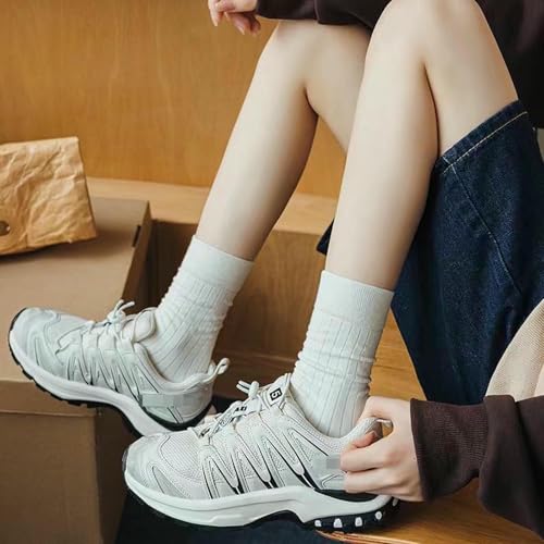 3 pairs - Korean-style autumn and winter outerwear mid-tube socks, pure cotton summer solid color sports socks3