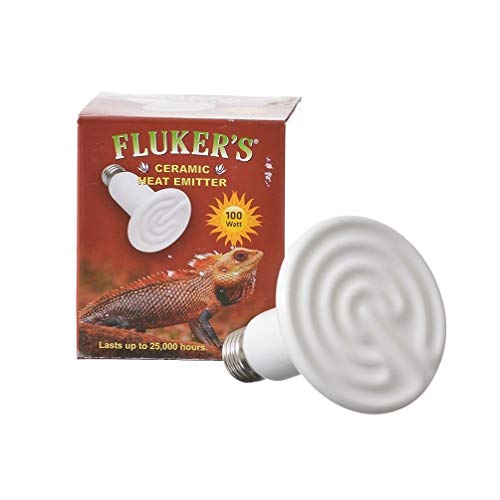 Fluker's Ceramic Heat Emitter, Natural Infrared Heating Bulb for Reptiles, 100 Watt
